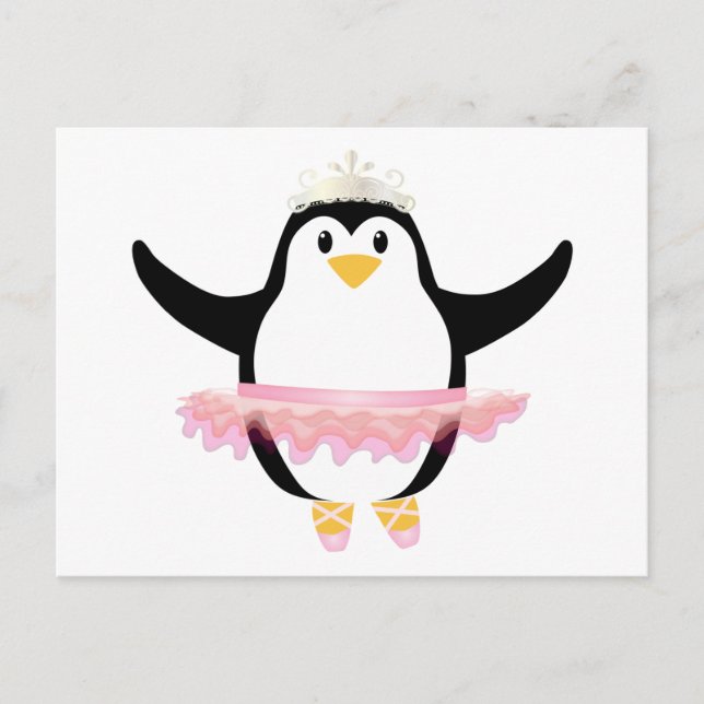 Ballerina Penguin Postcard (Front)