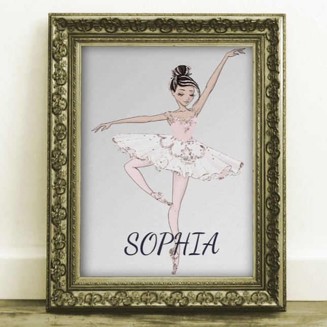 Ballerina Personal Pink Silver Dark Hair Poster (Creator Uploaded)