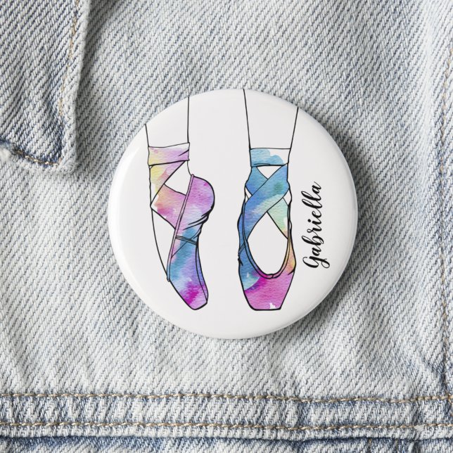 Ballerina Personalised Ballet 6 Cm Round Badge (Creator Uploaded)