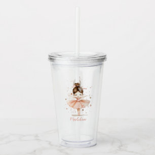 Ballerina Personalised Name Girly Acrylic Tumbler