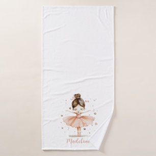 Ballerina Personalised Name Girly Bath Towel