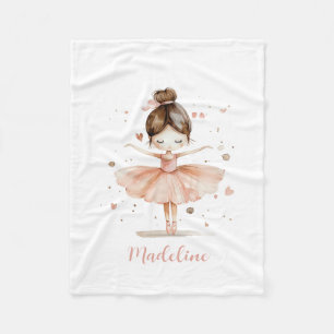 Ballerina Personalised Name Girly Fleece Blanket