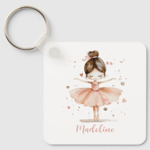 Ballerina Personalised Name Girly Key Ring