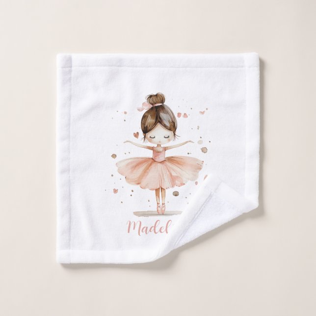 Ballerina Personalised Name Girly Wash Cloth (Wash Cloth)