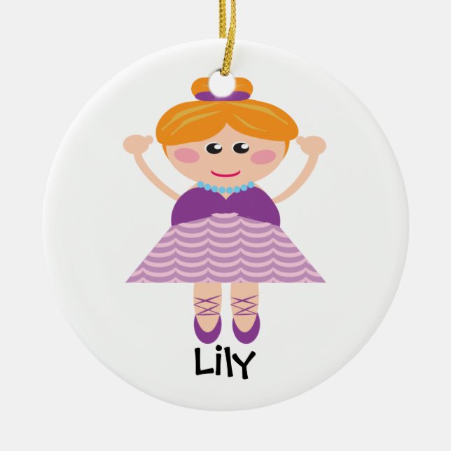 Ballerina Personalised Ornament (Front)