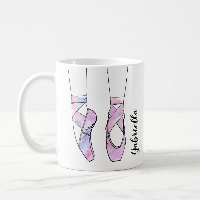 Ballerina Personalised Pink Ballet Coffee Mug (Left)