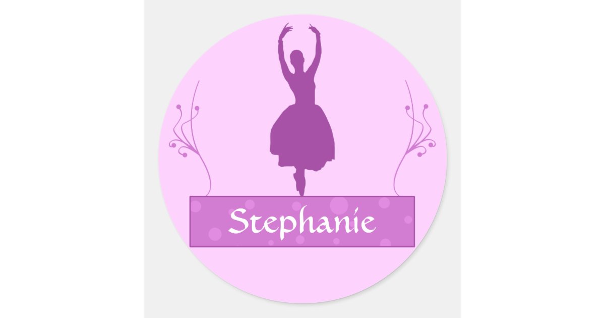 Ballerina Personalised Stickers Zazzle