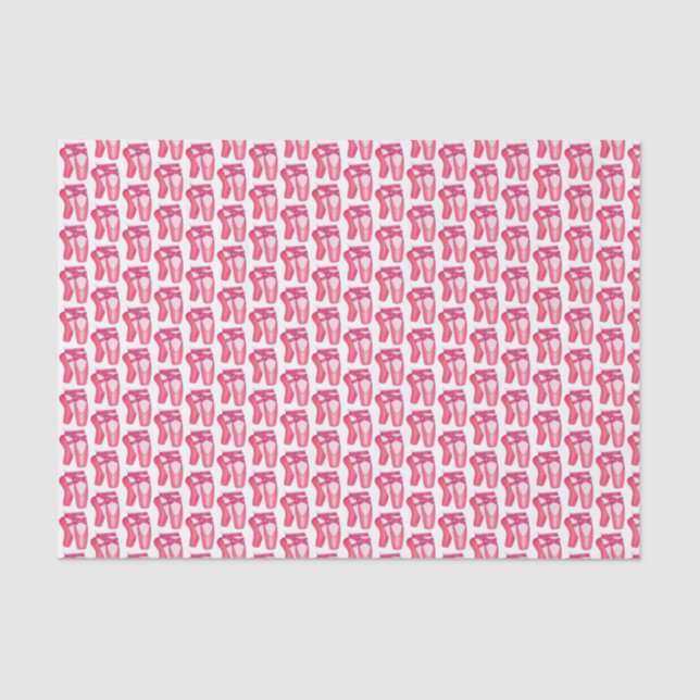 Ballerina Pink Ballet Dance Pointe Toe Shoes Tissue Paper (Front)