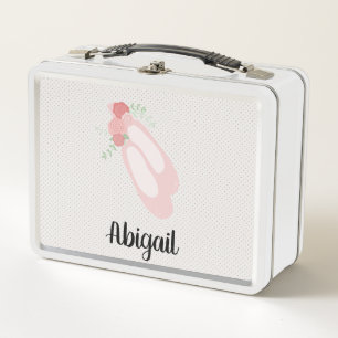 Ballerina Pink Ballet Shoes Metal Lunch Box