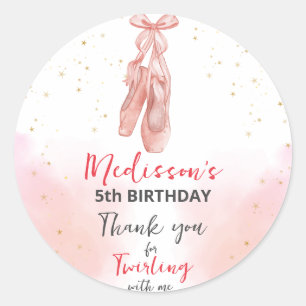 Ballerina Pink Ballet Slippers favor Classic Round Sticker