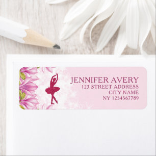 Ballerina Pink Birthday  Return Address Label