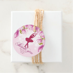 Ballerina Pink Birthday Thank you Favour Tags