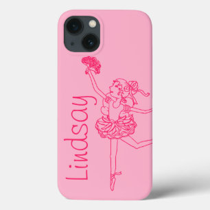 Ballerina pink girls name personalised ipad case