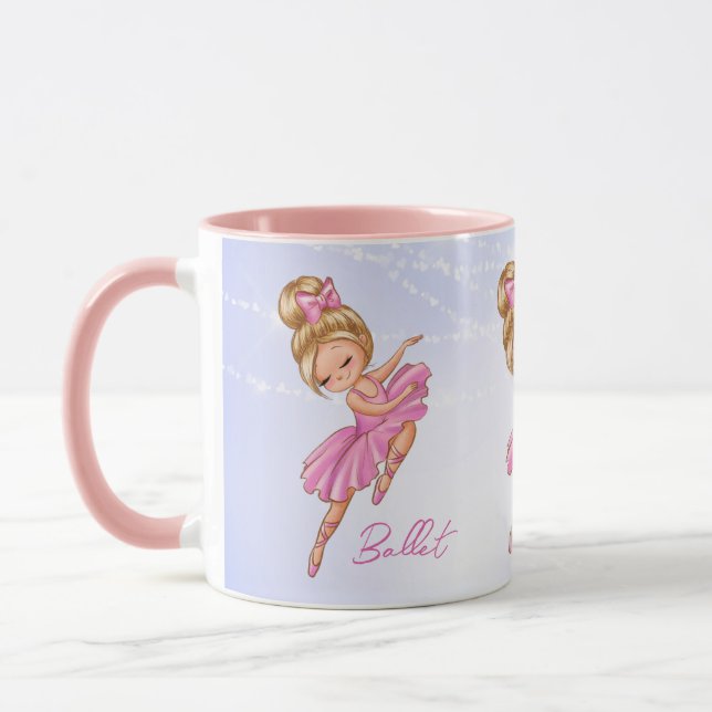 Ballerina Pink, Purple Pretty Ballet Mug (Left)