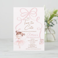 Ballerina Pink Two Tu Cute 2nd Birthday 