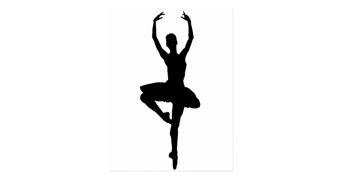 BALLERINA PIROUETTE (ballet dance silhouette) Postcard BALLERINA PIROUETTE (ballet dance silhouette) Postcard
