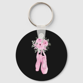 Ballerina Pointe Shoes Flowers Ballet Dancer Sprin Key Ring