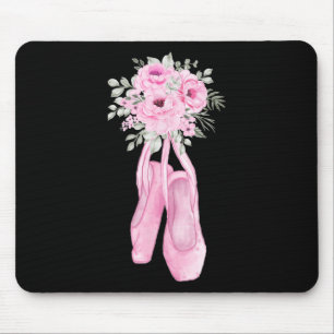 Ballerina Pointe Shoes Flowers Ballet Dancer Sprin Mouse Mat