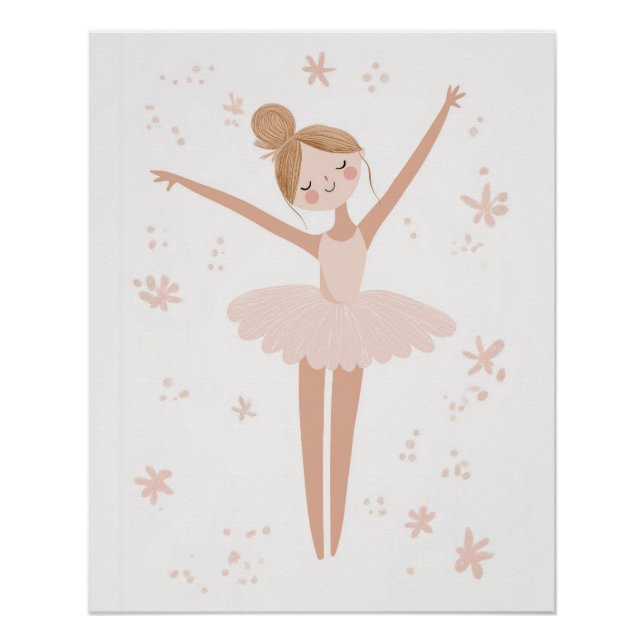 Ballerina Poster for Girls Playroom or Nursery (Front)
