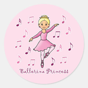 Ballerina Princess Classic Round Sticker