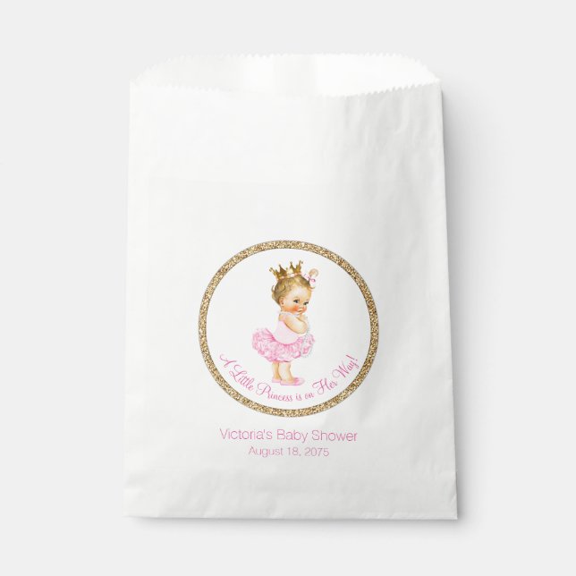 Ballerina Princess Pearls Tutu Baby Shower Favour Bags (Front)
