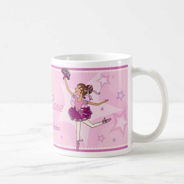 Ballerina princess pink and auburn hair girl mug (Right)