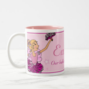 Ballerina princess pink & blonde hair girl mug