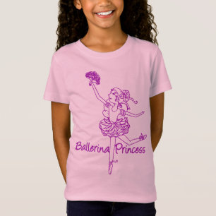 Ballerina Princess pink outline t-shirt