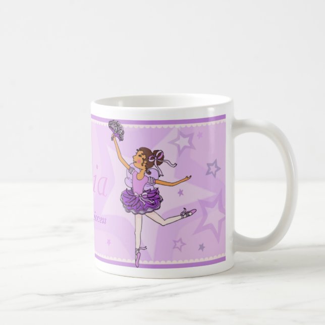 Ballerina princess purple and dark hair girl mug (Right)