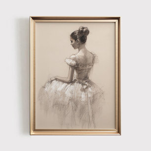 Ballerina Print, Vintage PRINTABLE Art, Ballerina  Poster