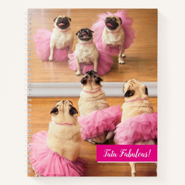 Ballerina Pugs In Tutus Notebook (Front)