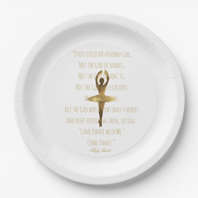 Ballerina Quote Ballet Dancer Pirouette Dancing Paper Plate (Front)