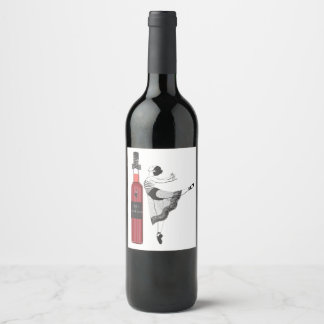 Ballerina, red gentleman, wine labels. label