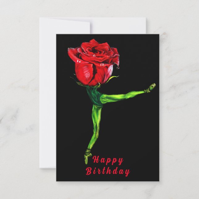 Ballerina Rose Ballet Dance Birthday Card (Front)