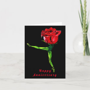 Ballerina Rose Ballet Dancer Anniversary Card