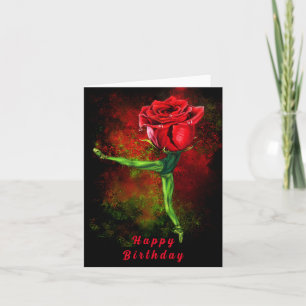 Ballerina Rose Ballet Dancer Birthday Card