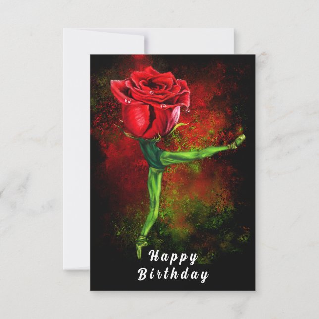 Ballerina Rose Ballet Dancer Birthday Card (Front)