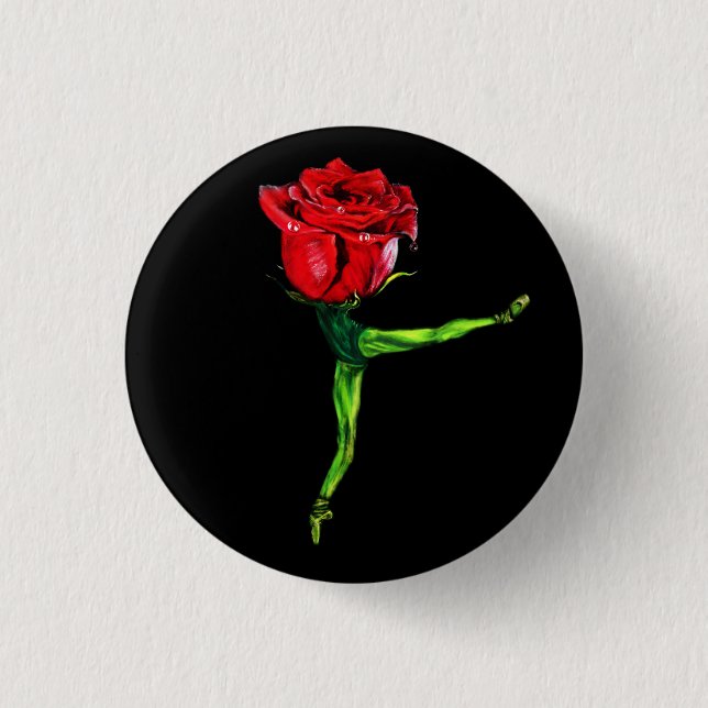 Ballerina Rose Ballet Dancer Button (Front)