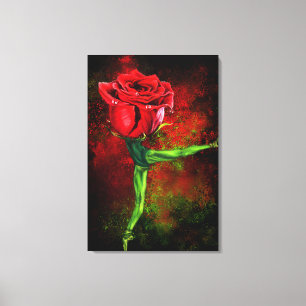 Ballerina Rose Ballet Dancer Canvas Print Painting
