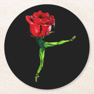 Ballerina Rose Ballet Dancer Paper Coaster