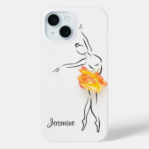 Ballerina Rose Ballet Dancer Personalised Name iPhone 15 Case
