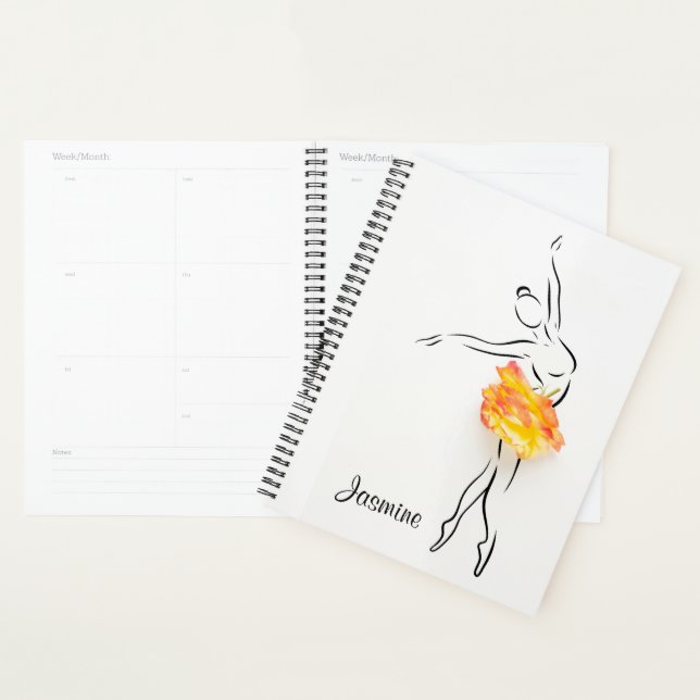Ballerina Rose Ballet Dancer Personalised Name Planner (Display)