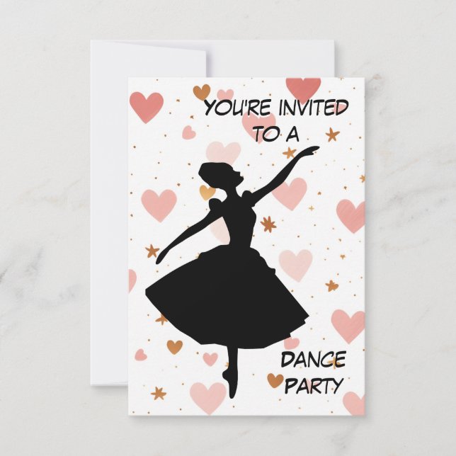 Ballerina Rose Gold Dance Party Invitation (Front)
