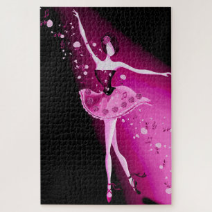 Ballerina & Roses Pink Jigsaw Puzzle