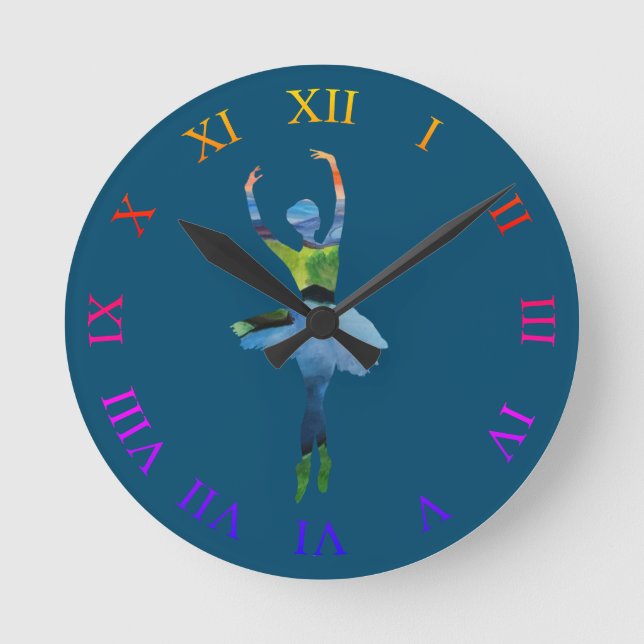 Ballerina  round clock (Front)