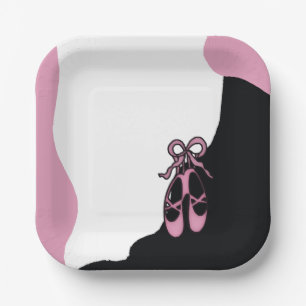 Ballerina Shoes, 7" Square Paper Plate