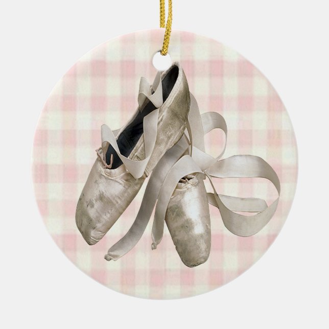 Ballerina Shoes Ceramic Tree Decoration (Front)