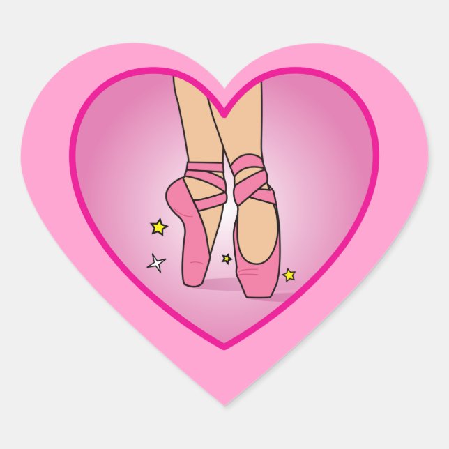 Ballerina Shoes: Heart on Heart Sticker (Front)