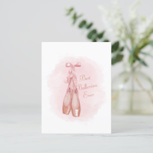 Ballerina Shoes Pastel Pink Themed Postcard