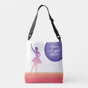 Ballerina silhouette dance polygonal colour design crossbody bag